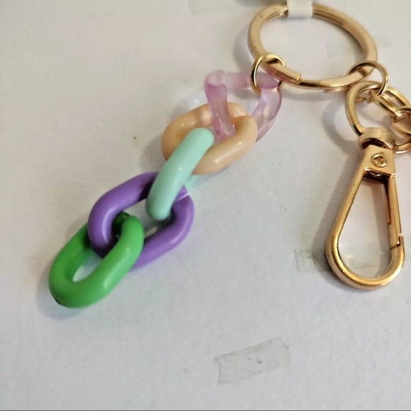 Multicolor Keychain Zipper Pull Backpack Happy Smiley Face Plastic Chain Link - Picture 5 of 7